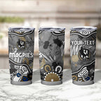Personalized Collingwood Magpies Tumbler Cup Aboriginal Dot Painting Graffiti Style