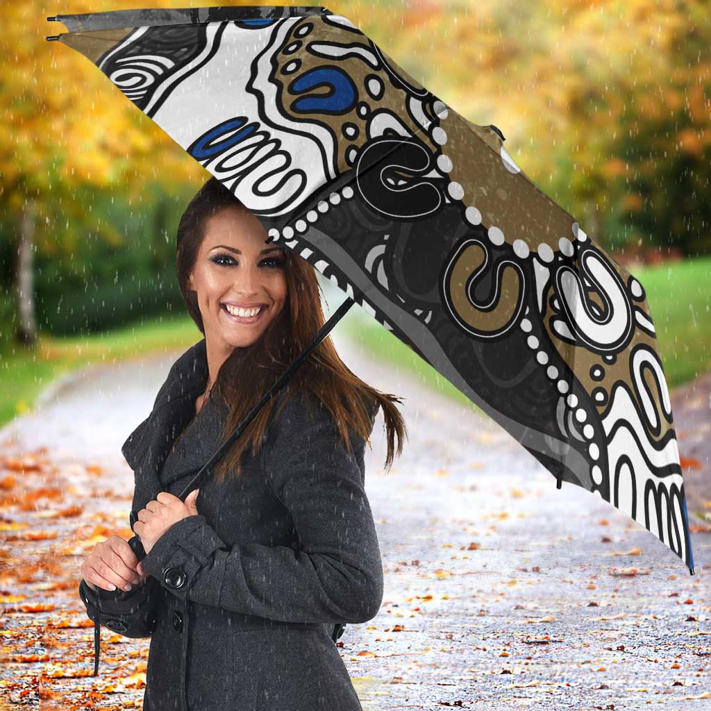 Personalized Collingwood Magpies Umbrella Aboriginal Dot Painting Graffiti Style