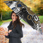 Personalized Collingwood Magpies Umbrella Aboriginal Dot Painting Graffiti Style