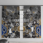 Personalized Collingwood Magpies Window Curtain Aboriginal Dot Painting Graffiti Style