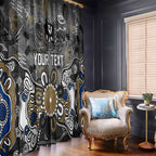 Personalized Collingwood Magpies Window Curtain Aboriginal Dot Painting Graffiti Style