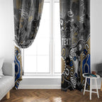 Personalized Collingwood Magpies Window Curtain Aboriginal Dot Painting Graffiti Style
