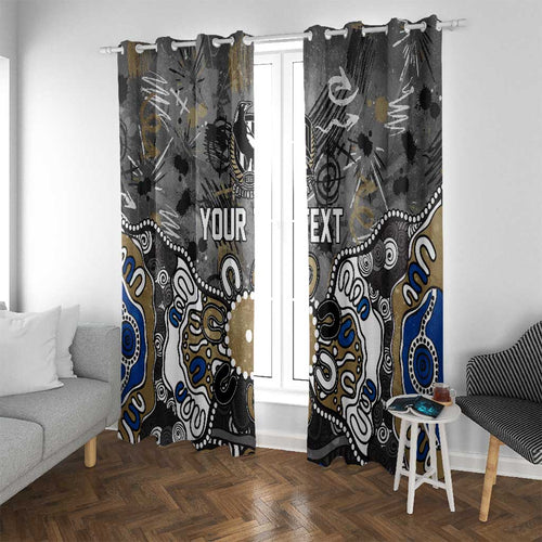 Personalized Collingwood Magpies Window Curtain Aboriginal Dot Painting Graffiti Style