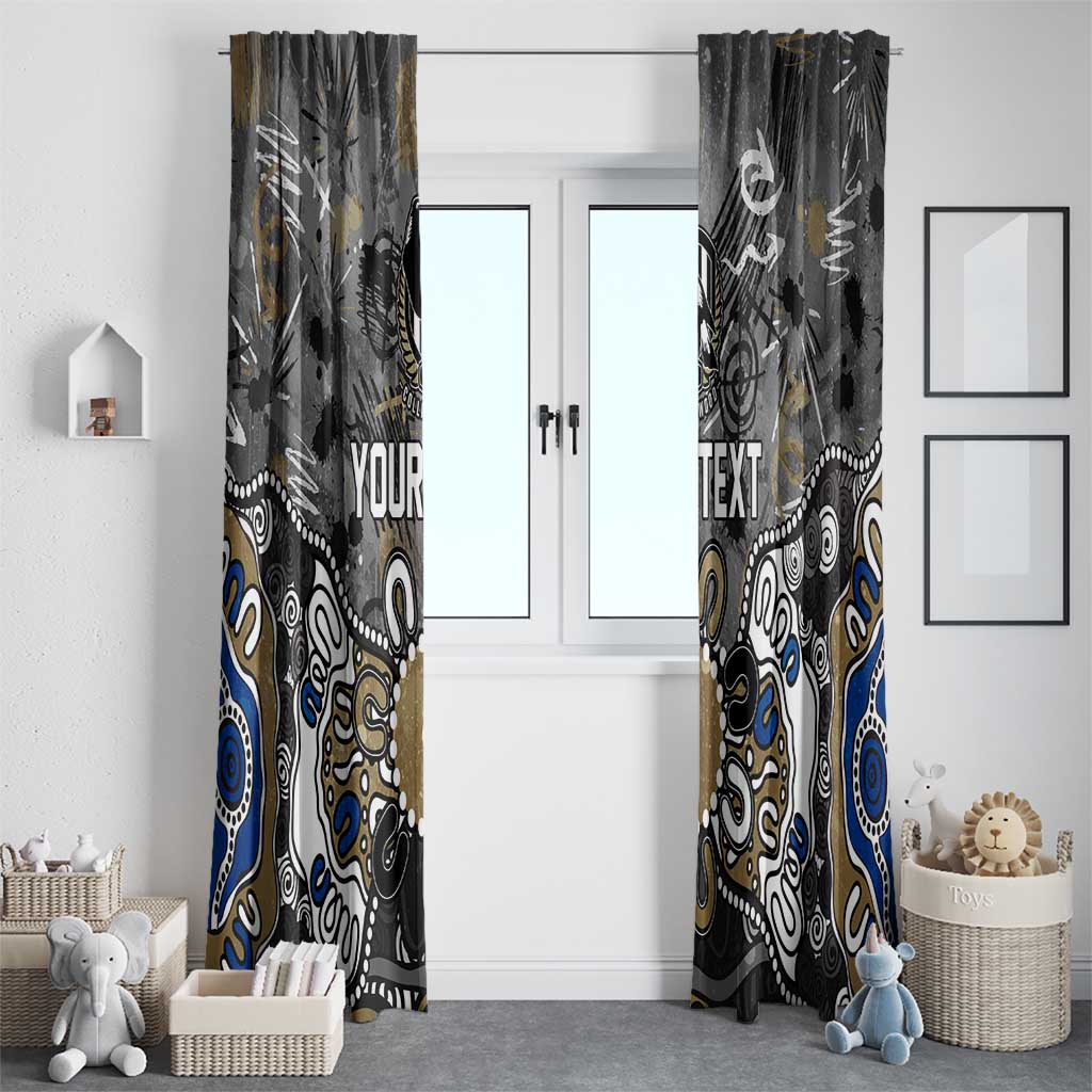 Personalized Collingwood Magpies Window Curtain Aboriginal Dot Painting Graffiti Style