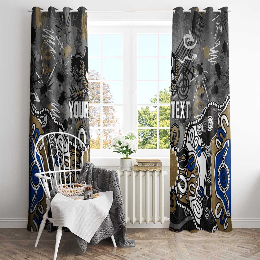 Personalized Collingwood Magpies Window Curtain Aboriginal Dot Painting Graffiti Style