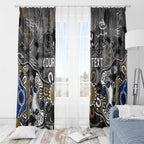 Personalized Collingwood Magpies Window Curtain Aboriginal Dot Painting Graffiti Style