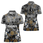 Personalized Collingwood Magpies Women Polo Shirt Aboriginal Dot Painting Graffiti Style