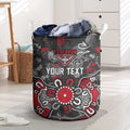 Personalized Essendon Bombers Laundry Basket Aboriginal Dot Painting Graffiti Style