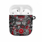 Personalized Essendon Bombers AirPods Case Aboriginal Dot Painting Graffiti Style
