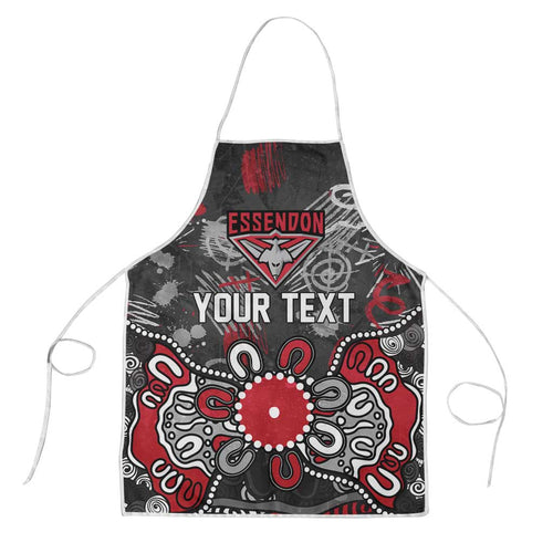 Personalized Essendon Bombers Apron Aboriginal Dot Painting Graffiti Style