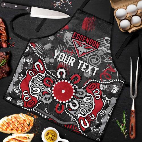 Personalized Essendon Bombers Apron Aboriginal Dot Painting Graffiti Style