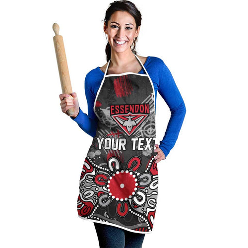 Personalized Essendon Bombers Apron Aboriginal Dot Painting Graffiti Style