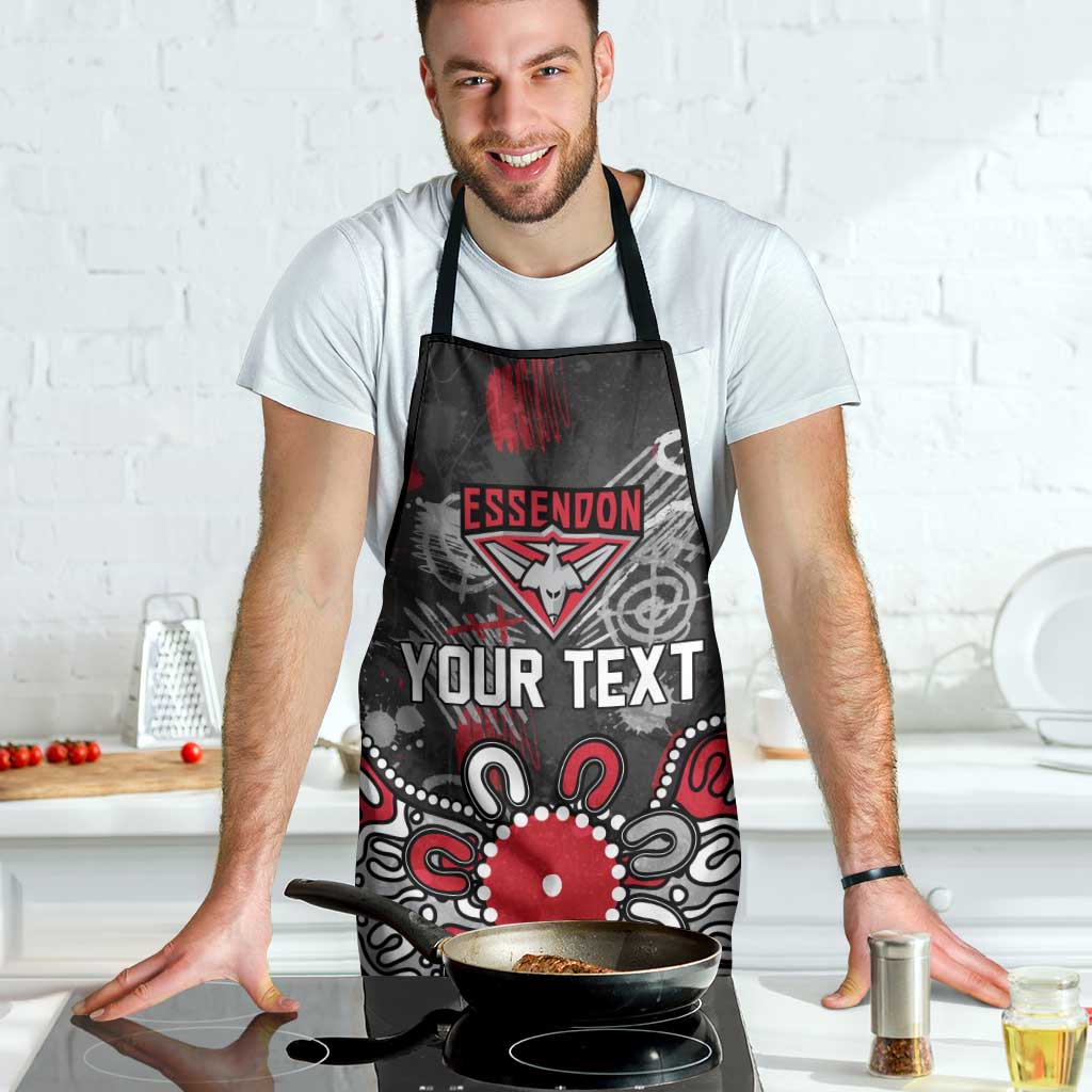 Personalized Essendon Bombers Apron Aboriginal Dot Painting Graffiti Style
