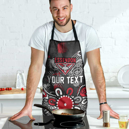 Personalized Essendon Bombers Apron Aboriginal Dot Painting Graffiti Style