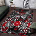 Personalized Essendon Bombers Area Rug Aboriginal Dot Painting Graffiti Style