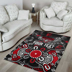 Personalized Essendon Bombers Area Rug Aboriginal Dot Painting Graffiti Style