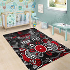 Personalized Essendon Bombers Area Rug Aboriginal Dot Painting Graffiti Style