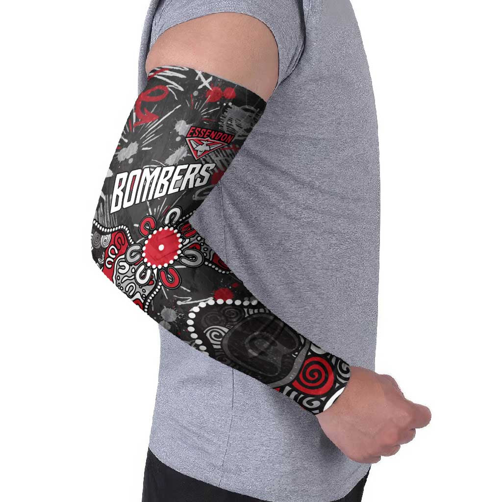 Personalized Essendon Bombers Arm Sleeves Aboriginal Dot Painting Graffiti Style