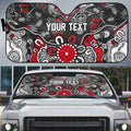 Personalized Essendon Bombers Auto Sun Shade Aboriginal Dot Painting Graffiti Style