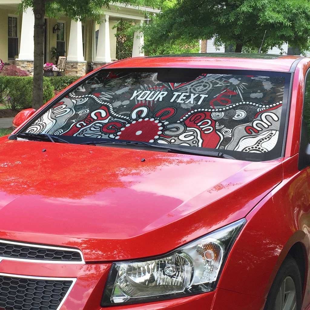 Personalized Essendon Bombers Auto Sun Shade Aboriginal Dot Painting Graffiti Style