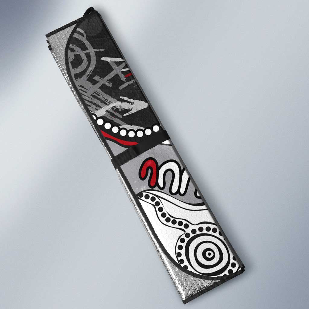 Personalized Essendon Bombers Auto Sun Shade Aboriginal Dot Painting Graffiti Style