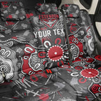Personalized Essendon Bombers Back Car Seat Cover Aboriginal Dot Painting Graffiti Style
