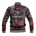 Personalized Essendon Bombers Baseball Jacket Aboriginal Dot Painting Graffiti Style