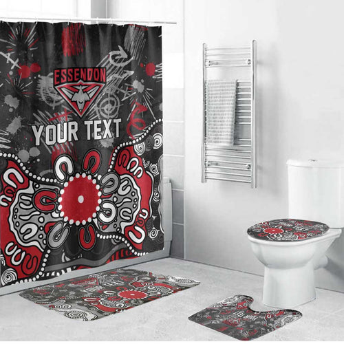 Personalized Essendon Bombers Bathroom Set Aboriginal Dot Painting Graffiti Style