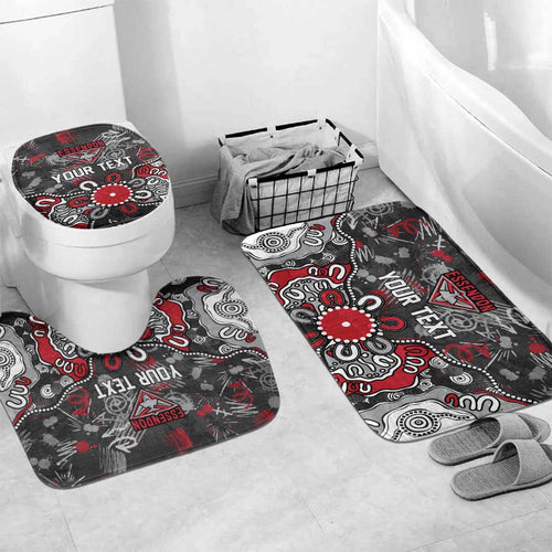 Personalized Essendon Bombers Bathroom Set Aboriginal Dot Painting Graffiti Style