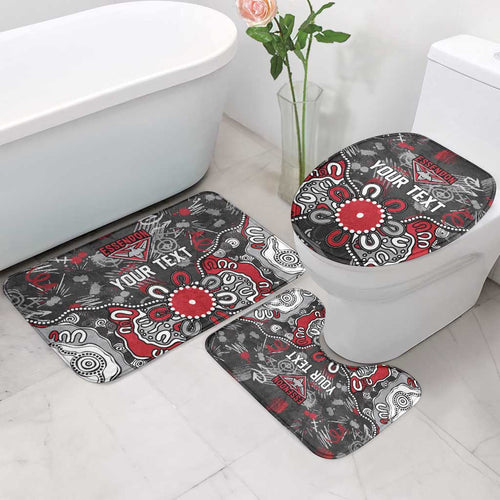 Personalized Essendon Bombers Bathroom Set Aboriginal Dot Painting Graffiti Style