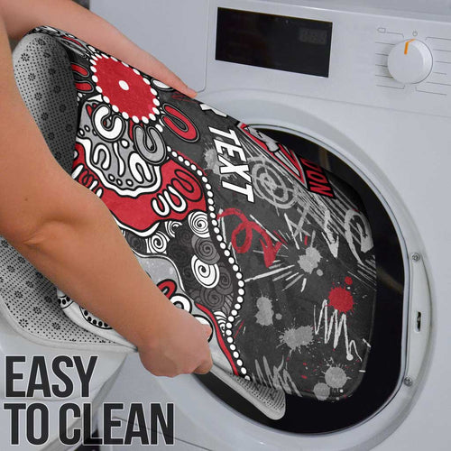 Personalized Essendon Bombers Bathroom Set Aboriginal Dot Painting Graffiti Style