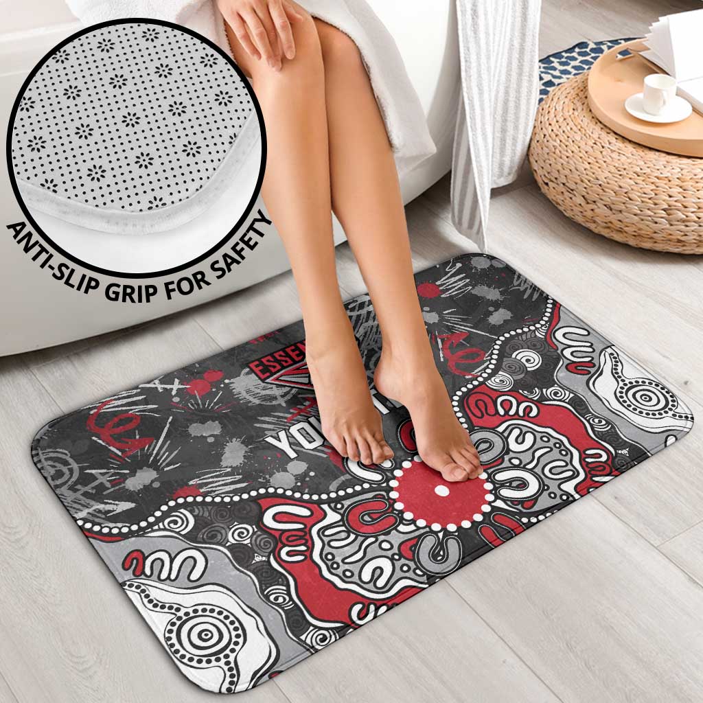 Personalized Essendon Bombers Bathroom Set Aboriginal Dot Painting Graffiti Style