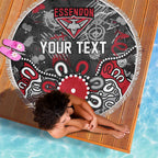 Personalized Essendon Bombers Beach Blanket Aboriginal Dot Painting Graffiti Style