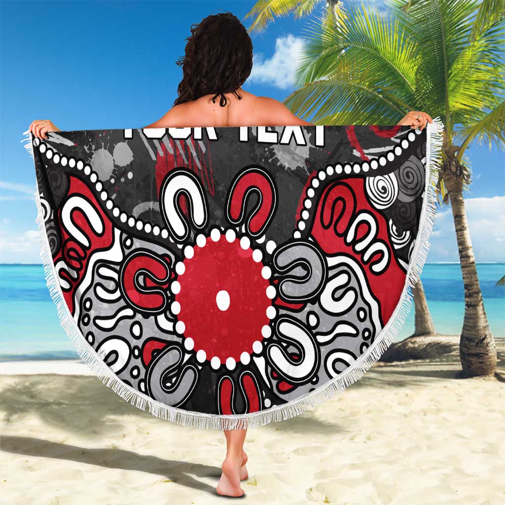 Personalized Essendon Bombers Beach Blanket Aboriginal Dot Painting Graffiti Style