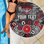 Personalized Essendon Bombers Beach Blanket Aboriginal Dot Painting Graffiti Style