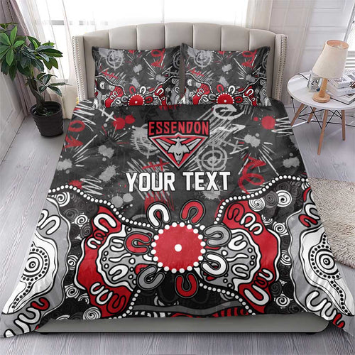 Personalized Essendon Bombers Bedding Set Aboriginal Dot Painting Graffiti Style