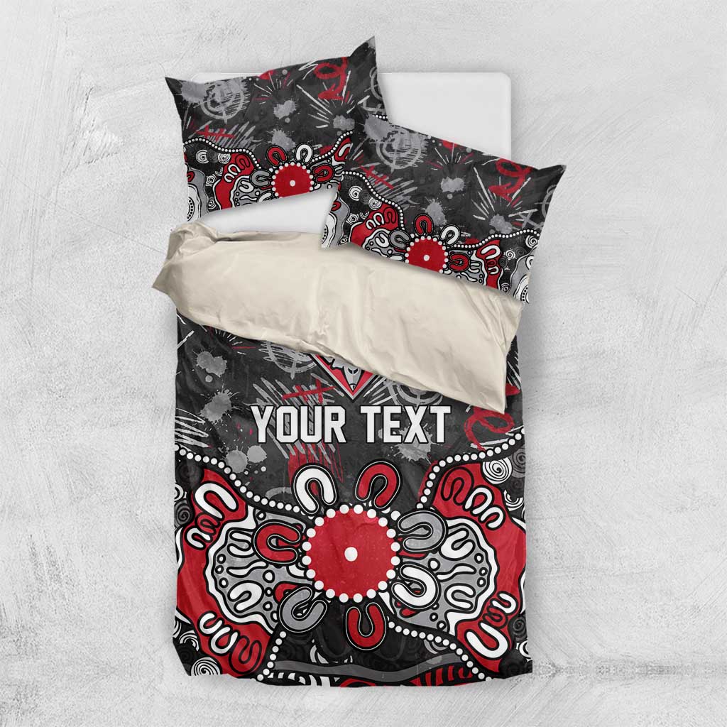 Personalized Essendon Bombers Bedding Set Aboriginal Dot Painting Graffiti Style