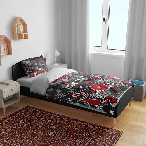 Personalized Essendon Bombers Bedding Set Aboriginal Dot Painting Graffiti Style
