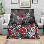 Personalized Essendon Bombers Blanket Aboriginal Dot Painting Graffiti Style