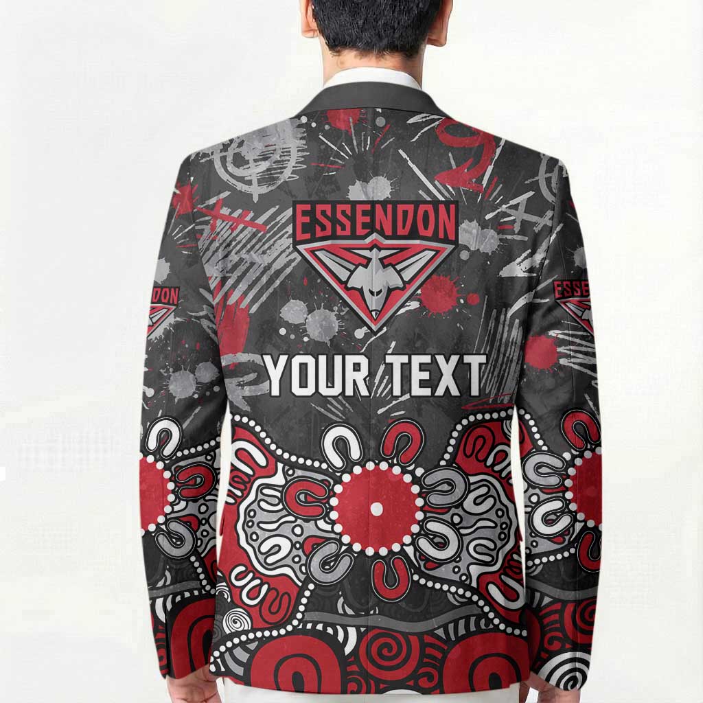 Personalized Essendon Bombers Blazer Aboriginal Dot Painting Graffiti Style