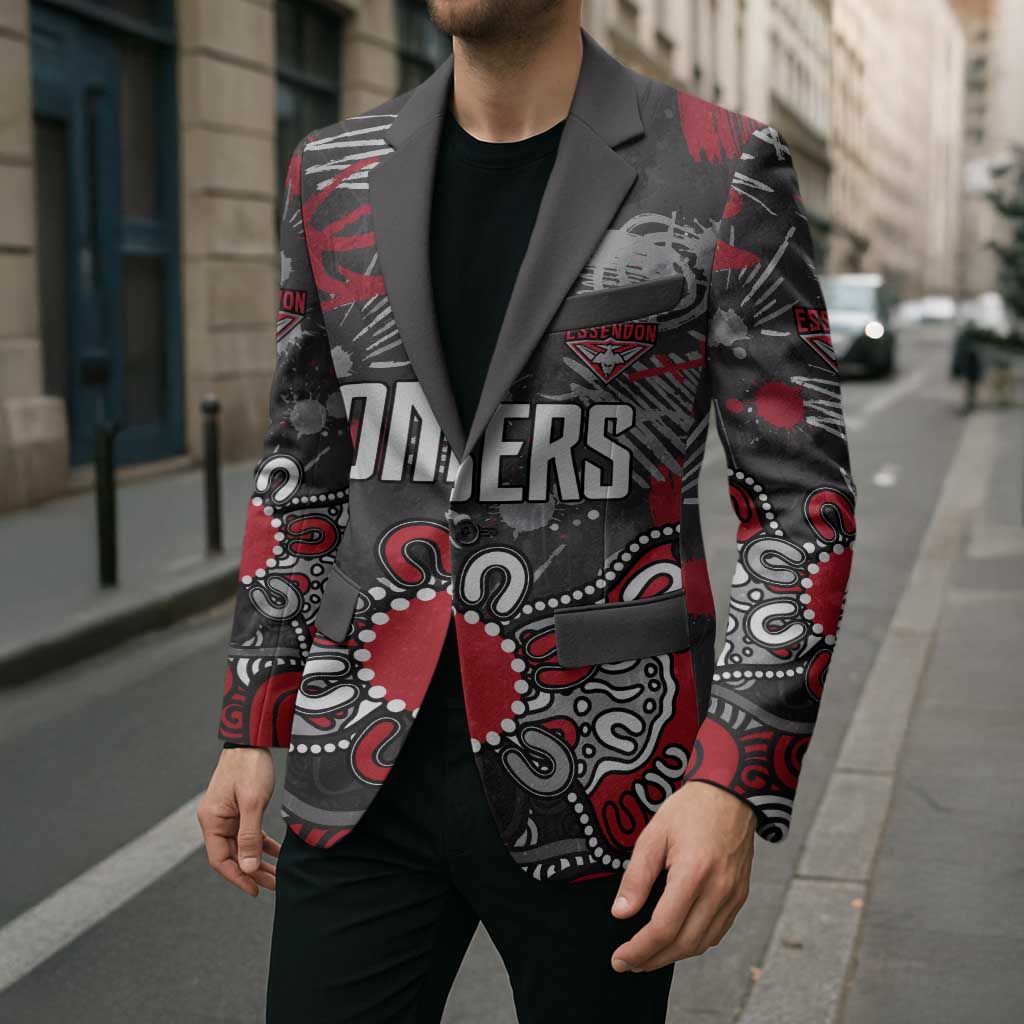 Personalized Essendon Bombers Blazer Aboriginal Dot Painting Graffiti Style