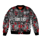 Personalized Essendon Bombers Bomber Jacket Aboriginal Dot Painting Graffiti Style
