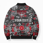 Personalized Essendon Bombers Bomber Puffer Jacket Aboriginal Dot Painting Graffiti Style