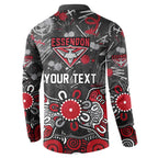 Personalized Essendon Bombers Button Sweatshirt Aboriginal Dot Painting Graffiti Style