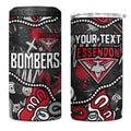 Personalized Essendon Bombers 4 in 1 Can Cooler Tumbler Aboriginal Dot Painting Graffiti Style