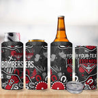 Personalized Essendon Bombers 4 in 1 Can Cooler Tumbler Aboriginal Dot Painting Graffiti Style
