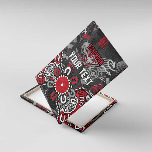 Personalized Essendon Bombers Canvas Wall Art Aboriginal Dot Painting Graffiti Style
