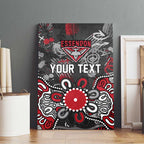 Personalized Essendon Bombers Canvas Wall Art Aboriginal Dot Painting Graffiti Style