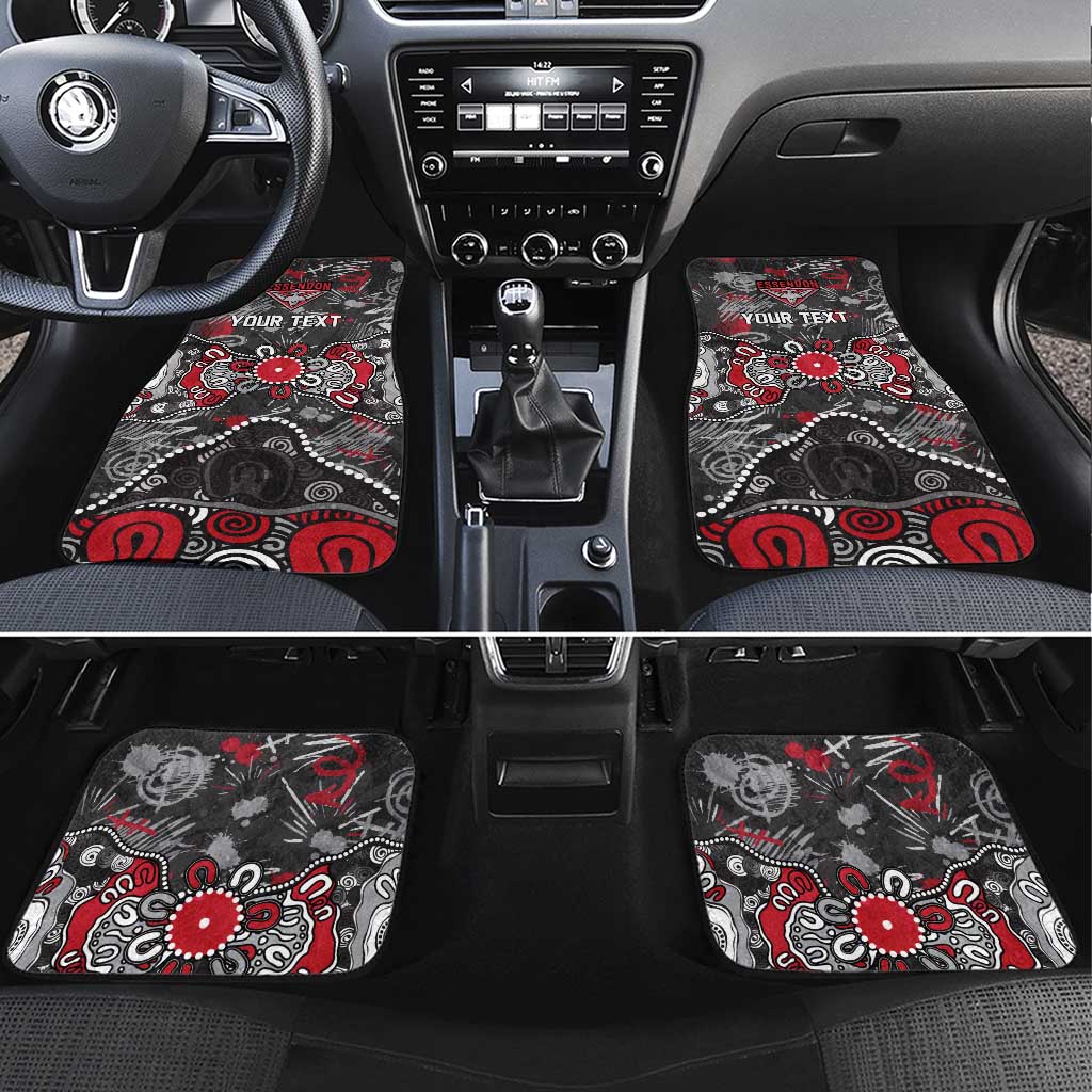 Personalized Essendon Bombers Car Mats Aboriginal Dot Painting Graffiti Style