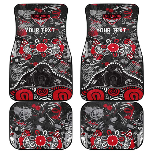 Personalized Essendon Bombers Car Mats Aboriginal Dot Painting Graffiti Style